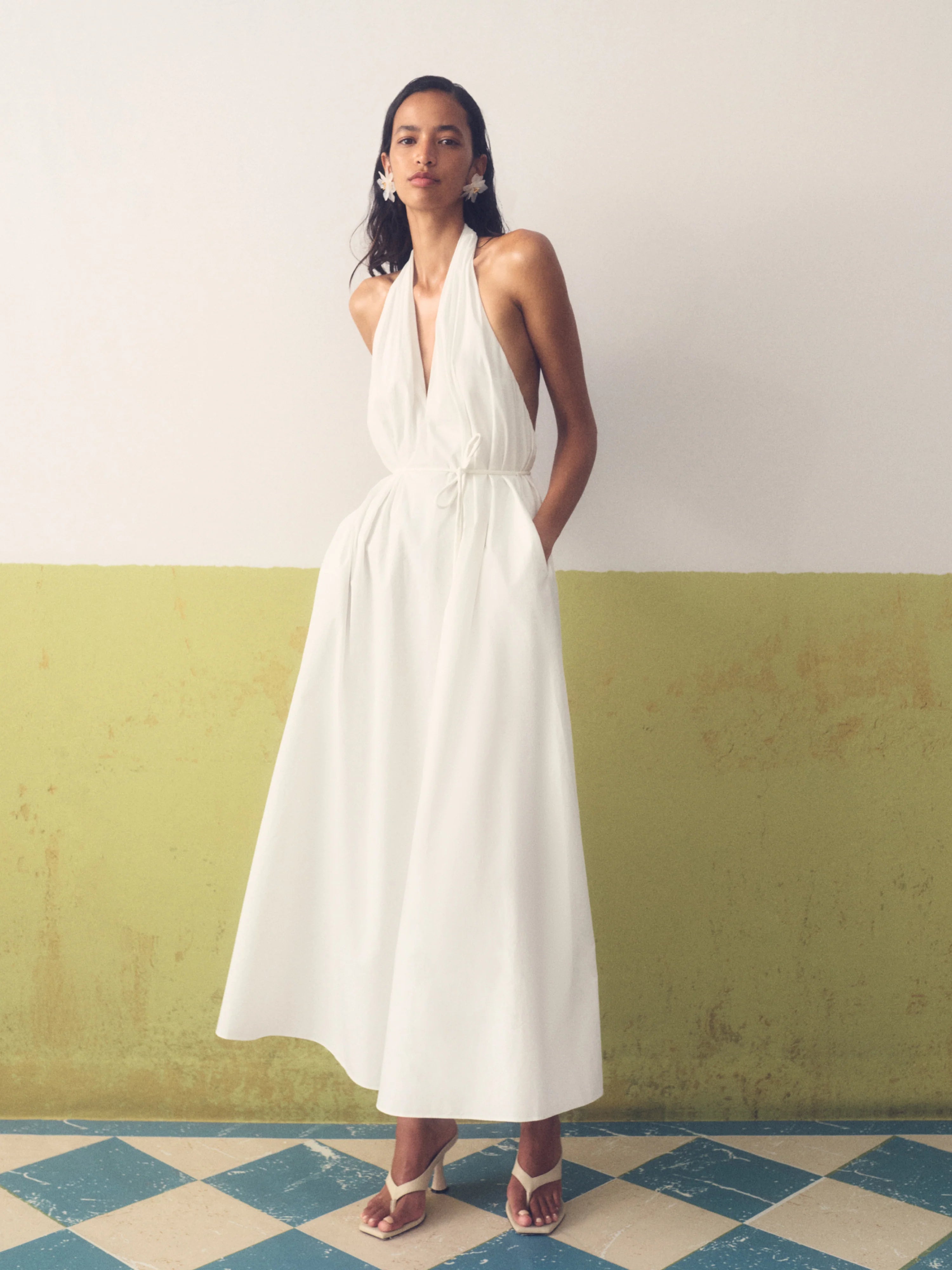 Carmen - Vestido Maxi Halter Espalda Descubierta Blanco